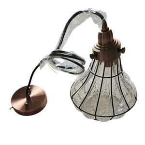 YUBOLE Pendant Lighting Cracked Glass Vintage Wire Cage Ceiling Pendant Light